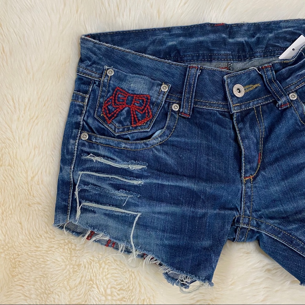 Vintage Style Dark Washed Jeans Shorts XS